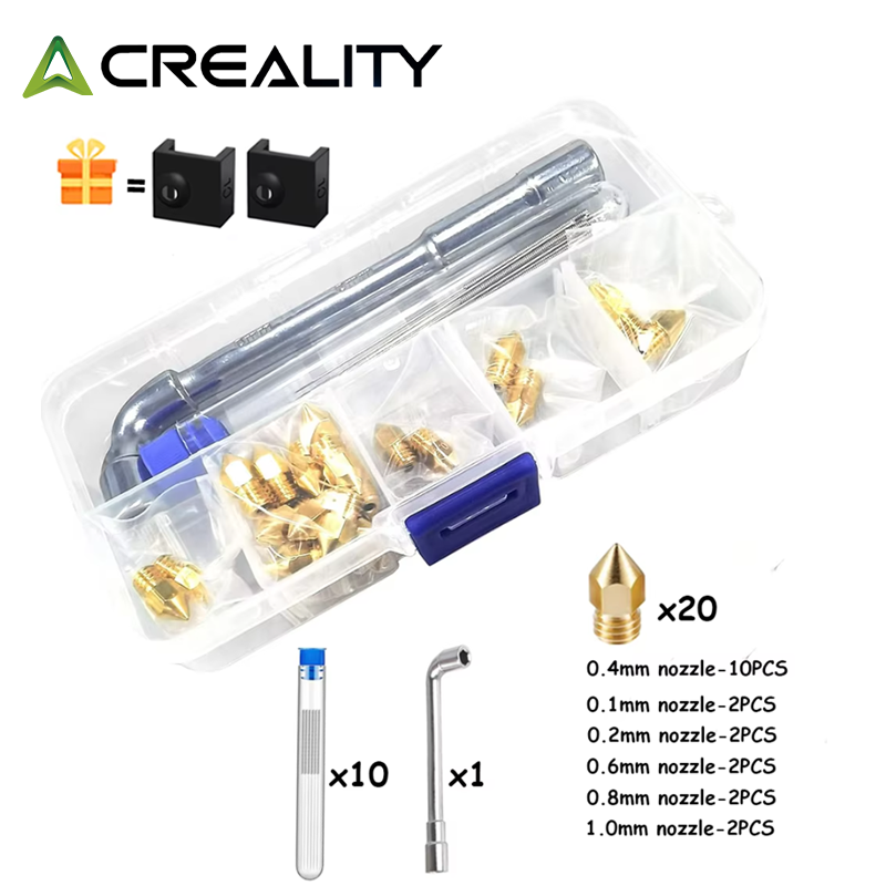 Creality Printer K1 - CREALITY 20 Pcs MK8 Brass Nozzle