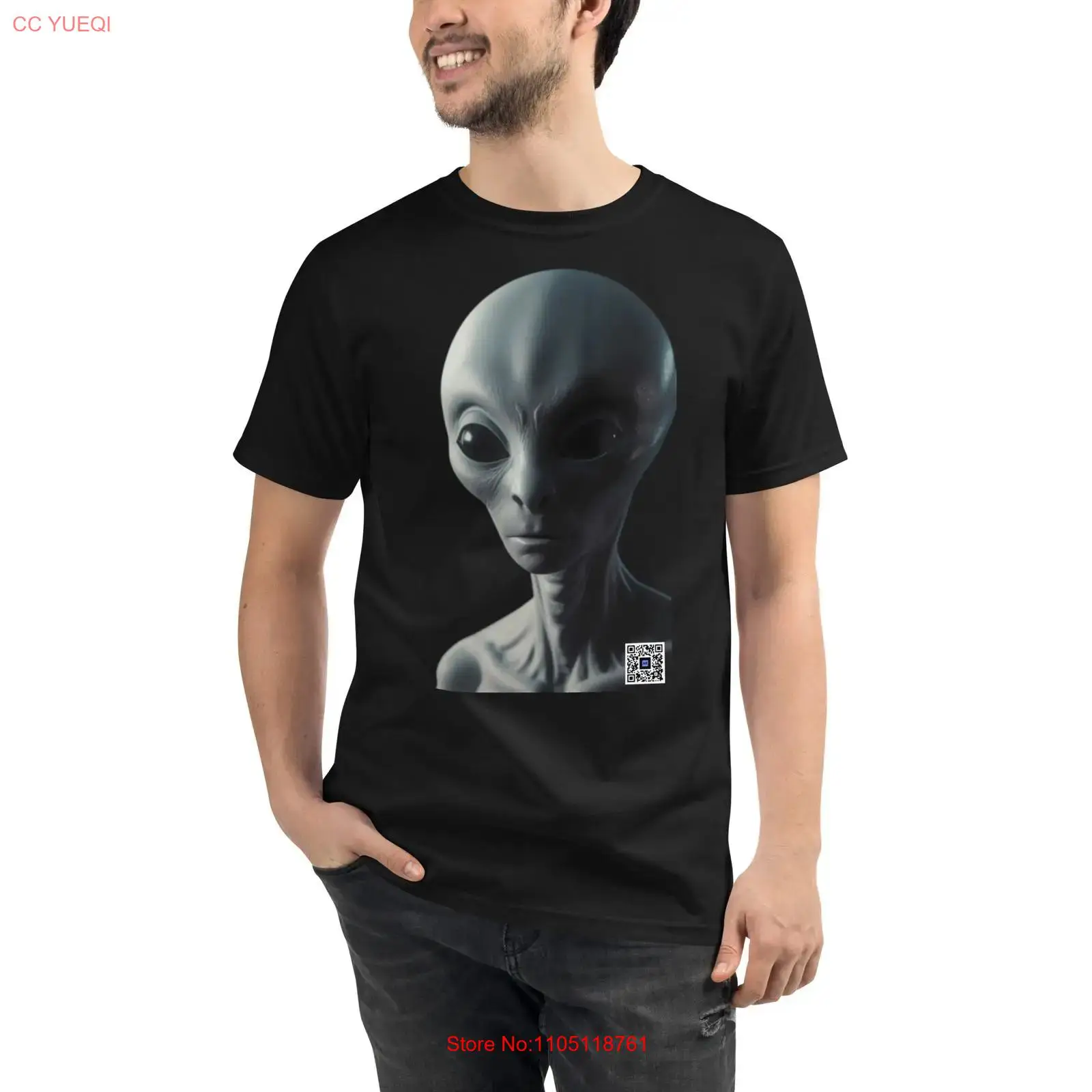 3D Printing Qr Codes - Organic Alien T Shirt smartphone camera