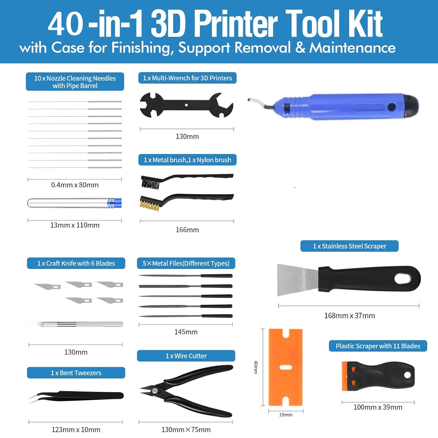 40PCS 3D Printer Tools, Scrape - 3D Printing File ulasan dan harga