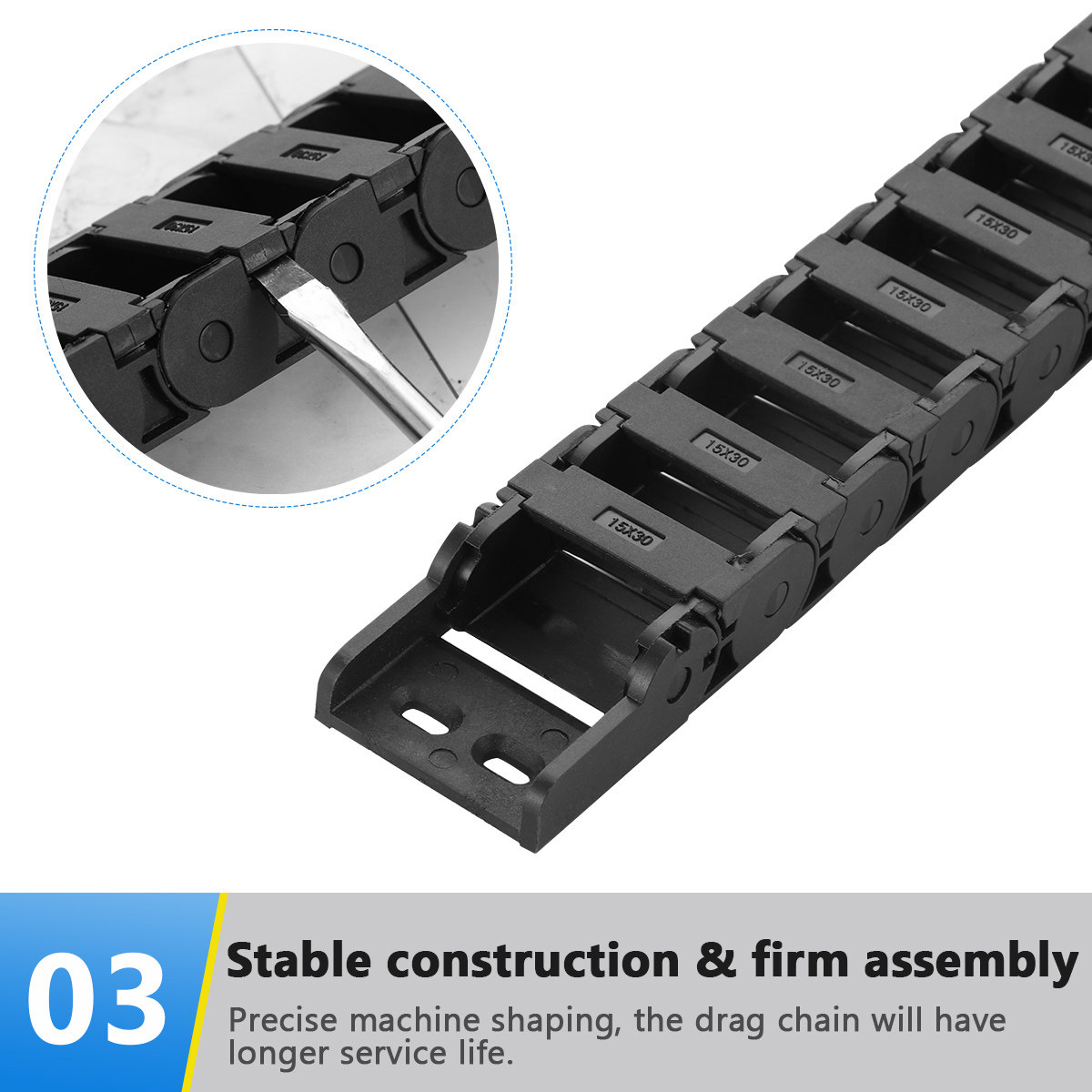 1M Black Plastic Cable Carrier - 3D Printing Cnc ulasan dan harga