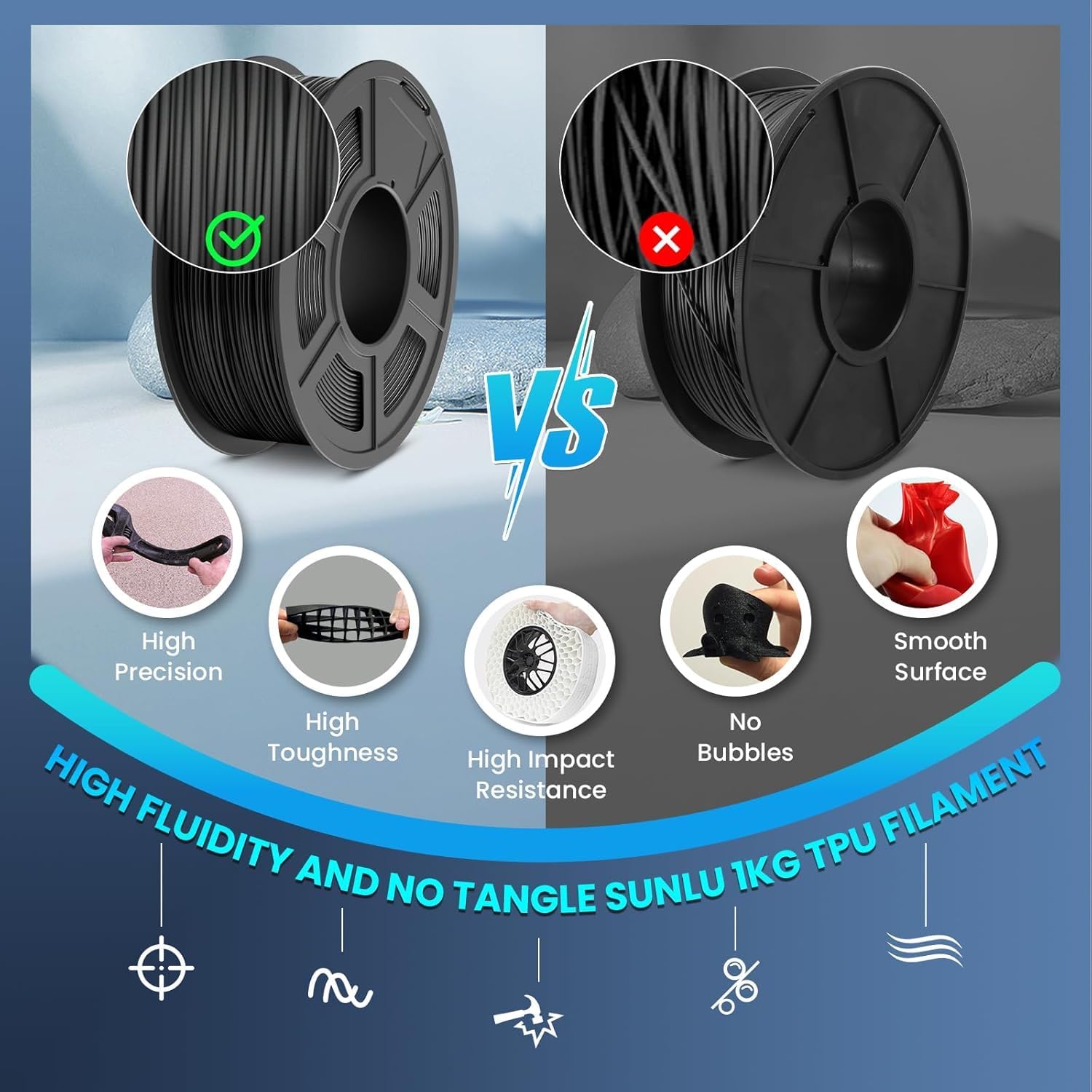 95A TPU Flexible Filament Soft - Pla Filament 1.75Mm ulasan dan harga