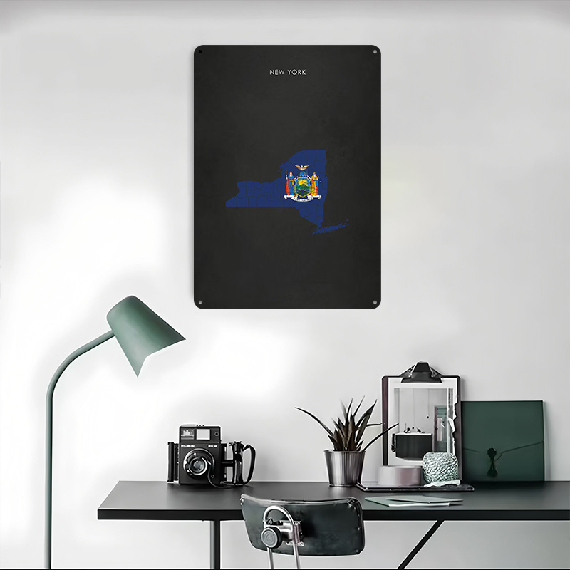 New York State Flag Map Poster - 3D Printing York ulasan dan harga