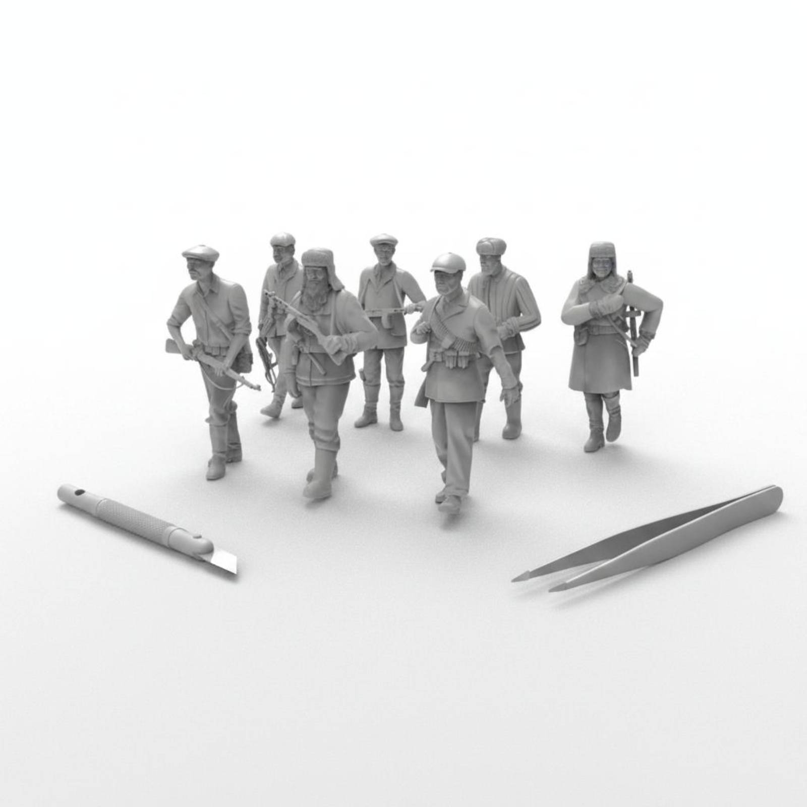 7 Pieces World War II Soldier  - 3D Printing Figure ulasan dan harga