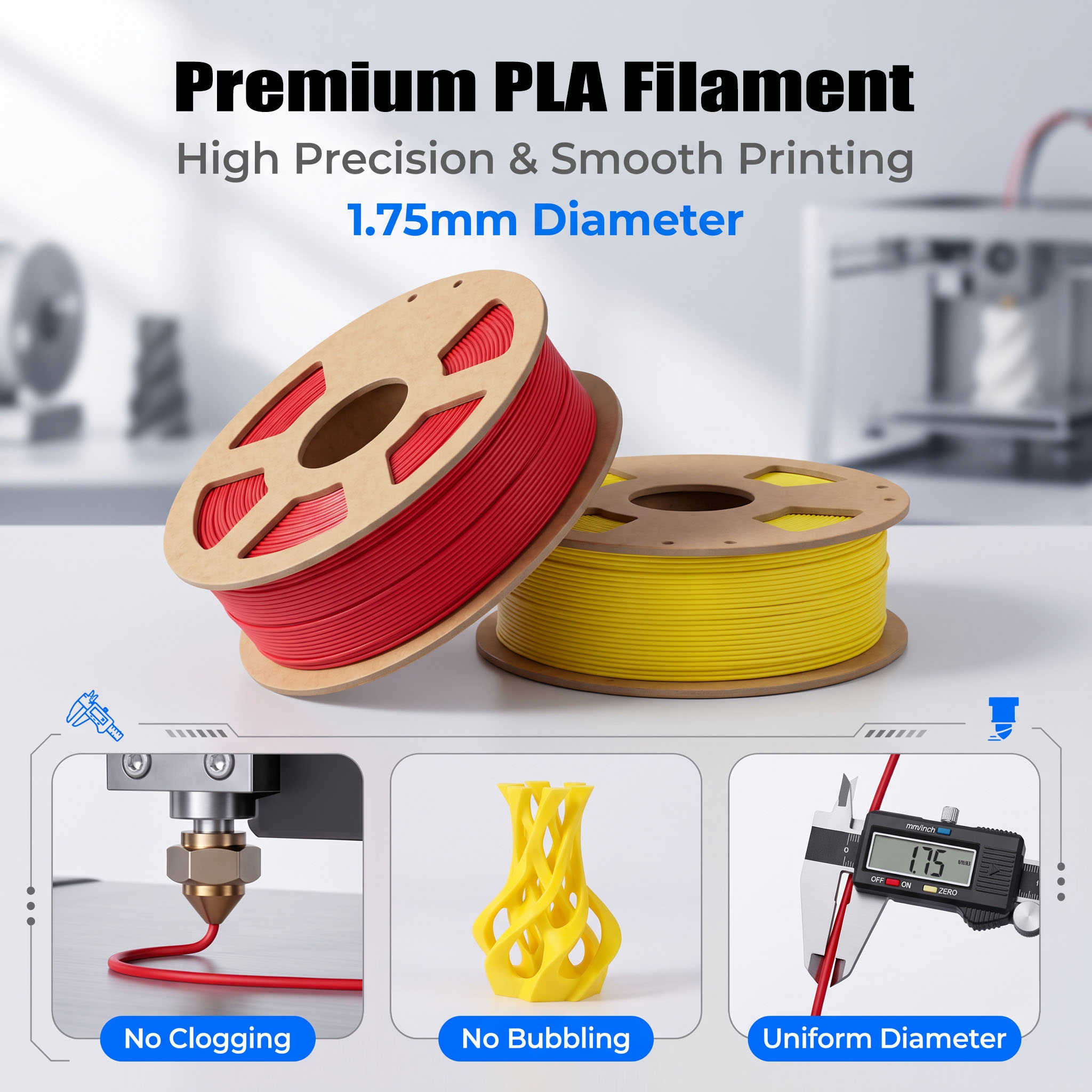 4 Color PLA Filament 1.75mm Wh - Pla Filament 1.75Mm ulasan dan harga