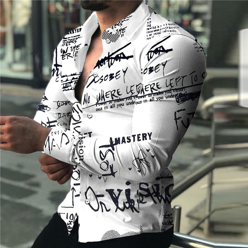 Men's Long-sleeve Shirt with 3 - 3D Printing Design Free ulasan dan harga