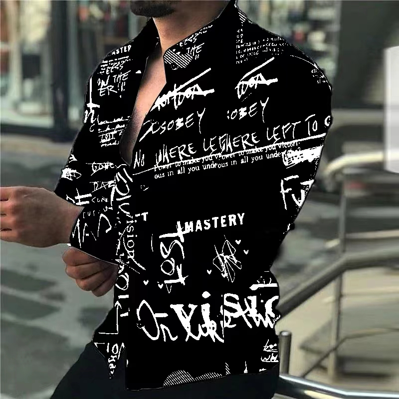 Men's Long-sleeve Shirt with 3 - 3D Printing Design Free ulasan dan harga